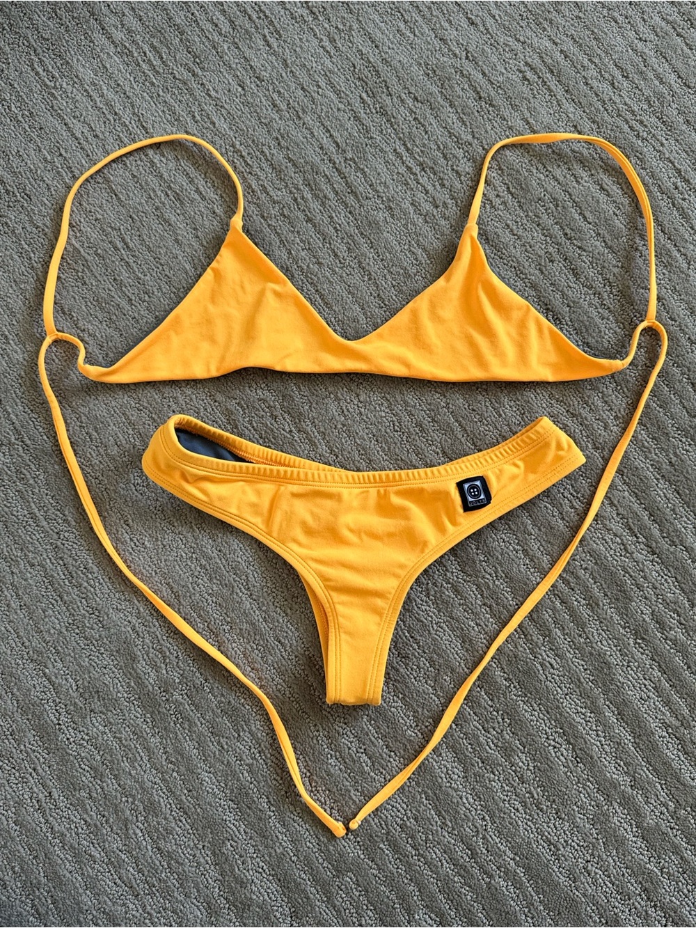 Jolyn Clothing Yellow Triangle String Bikini Set